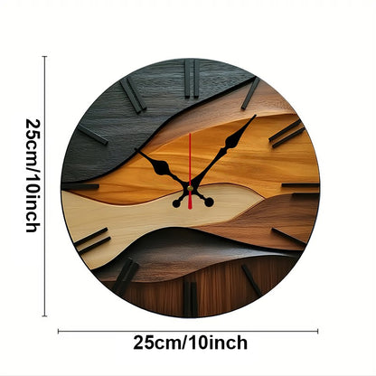 Nordic Style Wooden Round Silent Hanging Wall Clock, Suitable For Living Room, Office, Study Room, Bedroom, Home Decoration