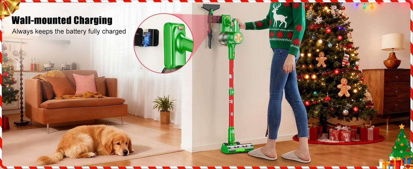 Cordless Vacuum Cleaner, 46Kpa/500W/55Mins Vacuum Cleaners for Home, Self-Standing Rechargeable Vacuum, Christmas Gifts
