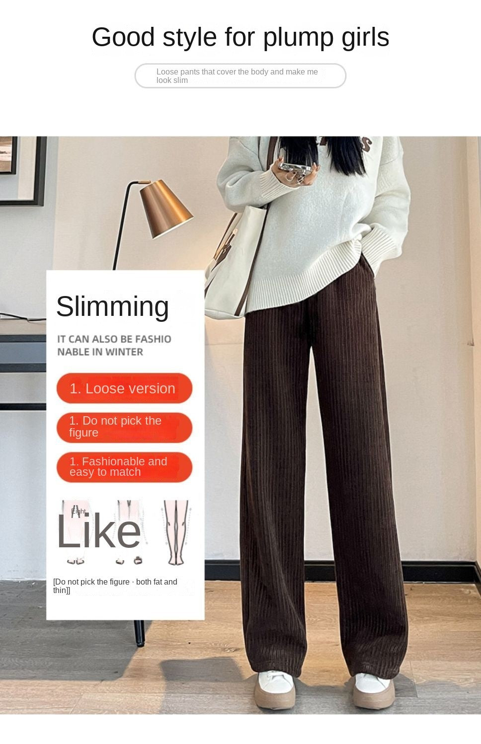 Pants Women Thickened Lamb Fleece Wide Leg Pants Plus Velvet Women's Autumn Winter Fashion Loose Pants Cashmere Casual Pants