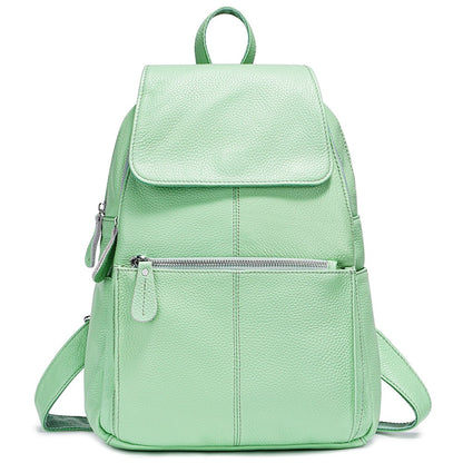 Zency Mochila Feminina Elegante Preta Branca Couro Genuíno Qualidade A++ Antifurto Grande Capacidade Mochila de Viagem Designer