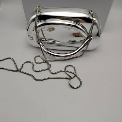 2025 Summer Silver/Pink/Gold/ Acrylic Metallic Box Purse Party Evening Bags Bolsa For Women Party