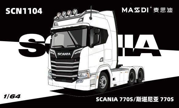 Masdi 1/64 Scania 770S V8 Caminhão Howo HW1006 Militar Verde Liga de Carro Modelo Miniatura Coleção Diecast Enfeite Modelo Hobby Brinquedo