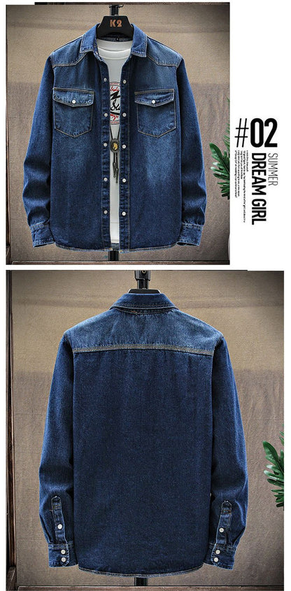 2025 Autumn New style high quality Denim shirts Men's fashion Casual Long Sleeve