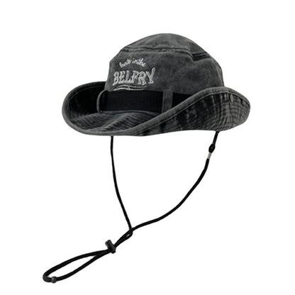 Chapéu de Montanhismo Masculino e Feminino de Algodão Lavado Vintage Bordado Chapéu de Pescador Proteção Solar para o Ar Livre Chapéu de Cowboy Ocidental