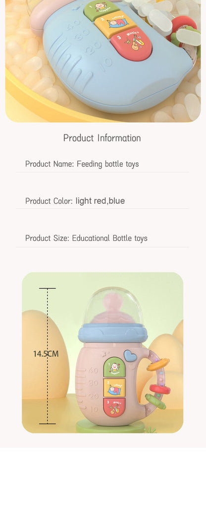 Educational Rattles Toy Musical Feeding Bottle Pacifier Newborn Soft Glue Teether Baby Mobile Rattles Toys Soothing Vocal Music