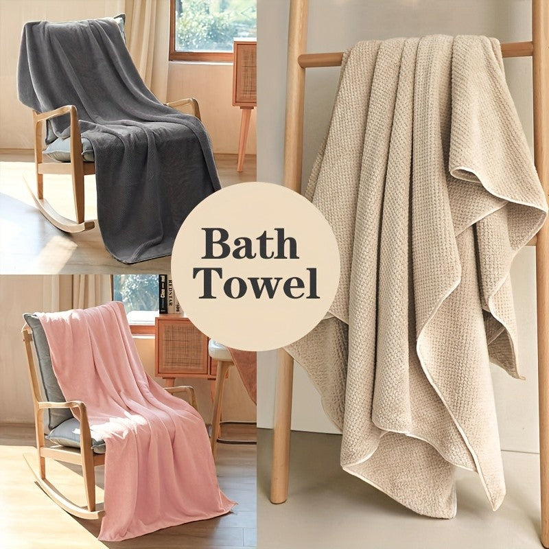 Pineapple Lattice Bath Towel Ultra Lightweight Breathable 70X140cm Coral Fleece Soft Comfortable for Beach Bathroom Quick Dry