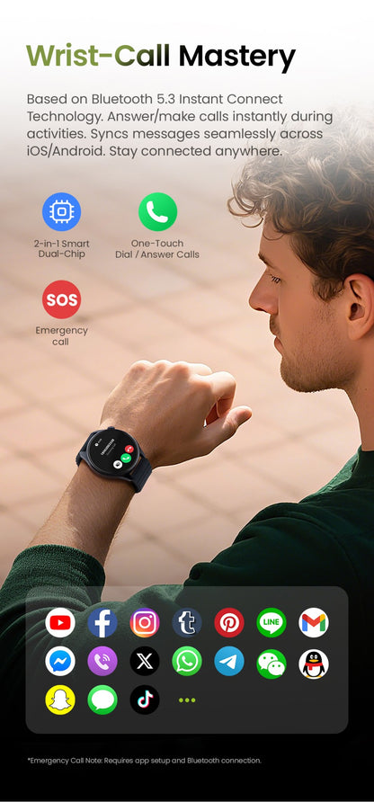 Smartwatch HAYLOU Watch 4S GPS, tela AMOLED HD de 1.43", posicionamento GPS de 5 satélites, mais de 120 modos de treino, relógio inteligente de esporte e fitness