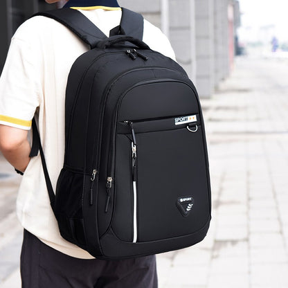 Mochilas Minimalistas de Grande Capacidade Masculinas Impermeáveis Oxford Mochila Escolar para Deslocamento Casual de Negócios Múltiplos Bolsos Bolsa de Viagem
