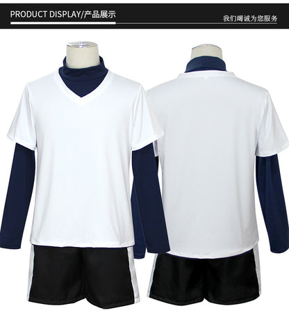 ?Wetrose?In Stock Killua Zoldyck Cosplay Costume Hunter × X Hantaa Kirua Zaoldyeck T Shirt Full Set Wig Halloween Xmas New