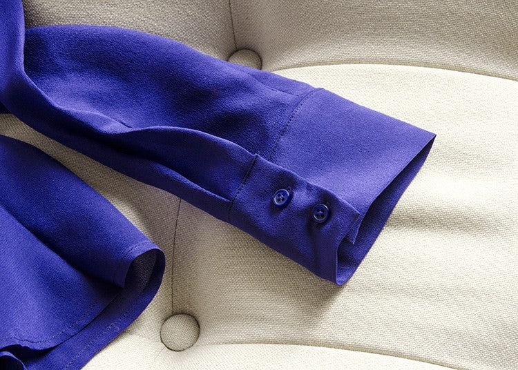 2025 Spring New Women's Silk Shirt Women's Long Sleeve 100% Mulberry Silk Blouse 16 MM White-collar OL Style Shirts For Women