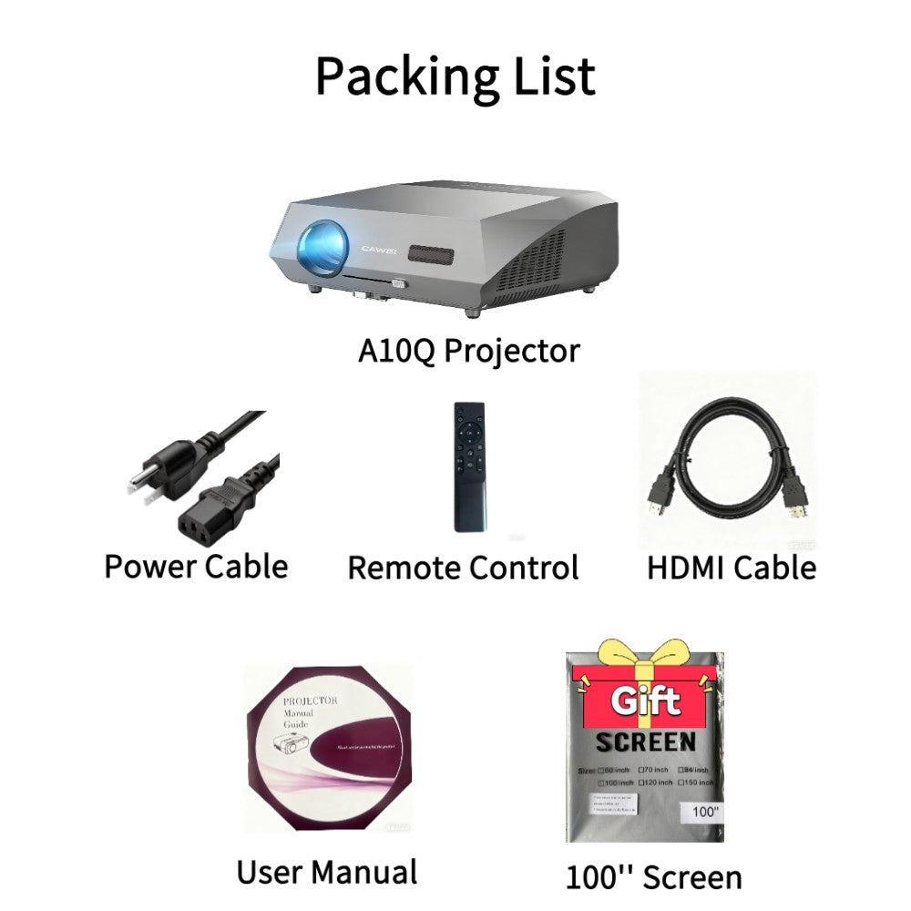 Projetor 4K com foco automático 3500 ANSI, Wi-Fi 2.4+5G, Bluetooth, Full HD 1080P, HDR, Android TV, para filmes, vídeos e home theater durante o dia