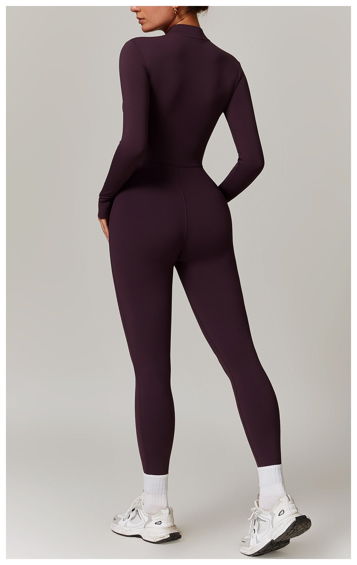 Women's Long Sleeved One-piece Sportswear Zipper Yoga Rompers Gym Jumpsuits Workout High-intensity Skin-tight Fitness Garment