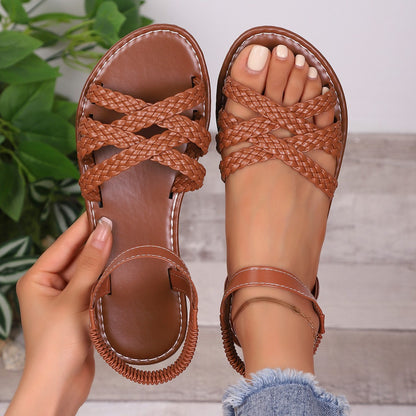 Summer Braided Woman Sandals Party Shoes Ladies Outdoor Sandals for Women Casual Shoe Soft Sandal Rubber Female Footwear