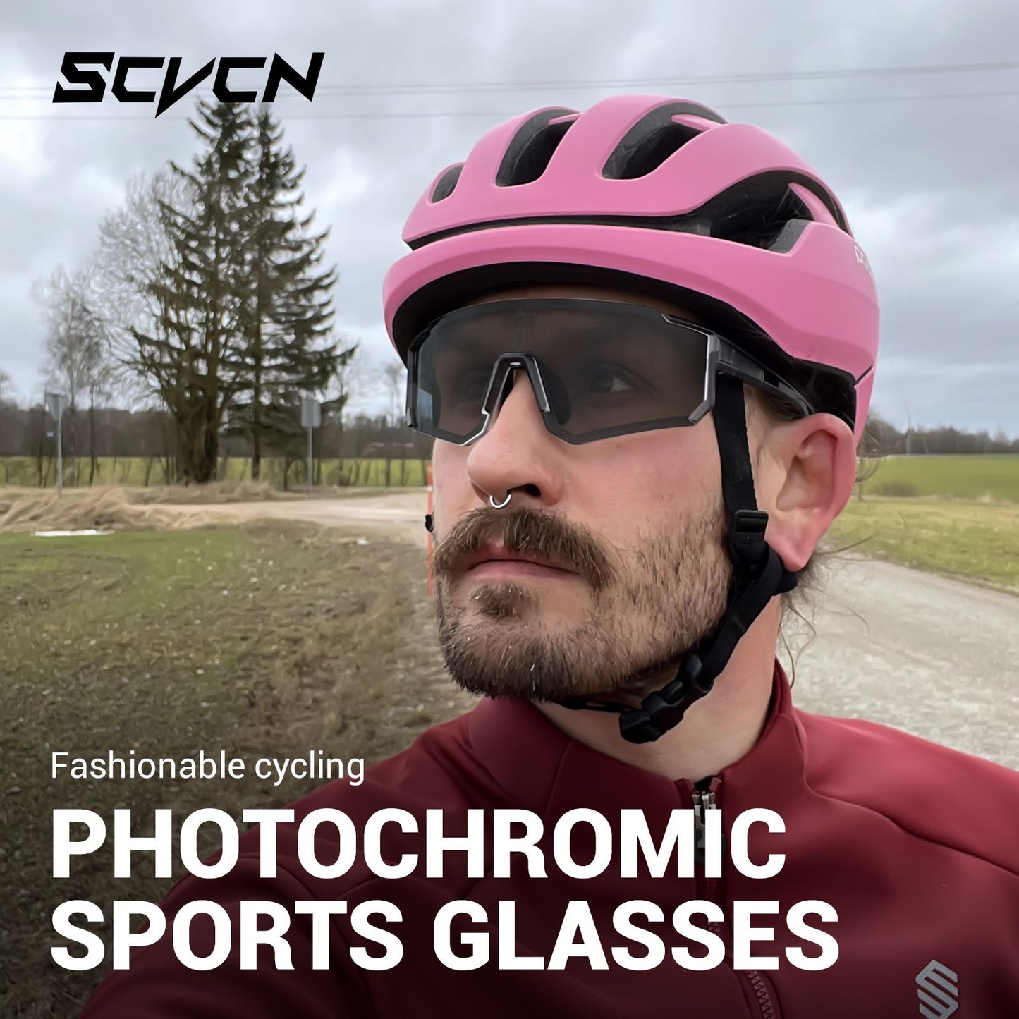 Óculos de Sol Fotocromáticos SCVCN Óculos de Ciclismo para Esportes ao Ar Livre Masculino Feminino MTB Escalada Óculos de Condução para Bicicleta Novo