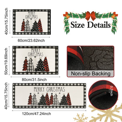 60/80/120CM Christmas Elk Floor Mat Xmas Tree Kitchen Rug Doormat Home Decor Navidad Natal Christmas Decorations For Home 2025