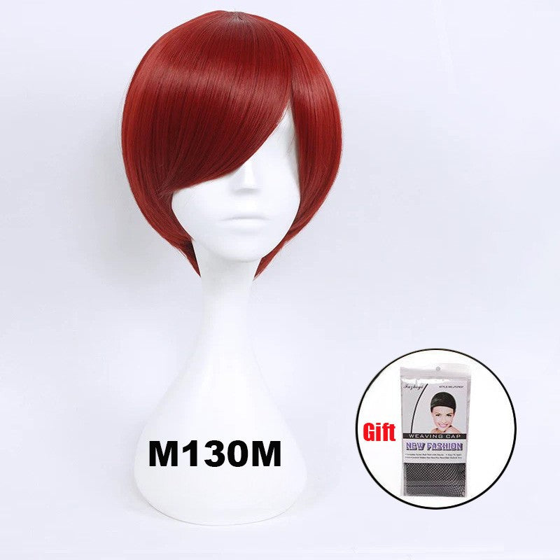 Peruca curta sintética Snoya 30cm roxo azul vermelho amarelo fibra de alta temperatura Peruca para festa a fantasia Cosplay 23 cores