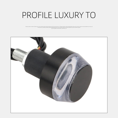 2 Peças Lâmpada de Guidão LED para Moto, Luzes de Condução com Seta, Luz de Seta, Luz de Freio, Sinalizador Piscante, Luz de Parada, Luz de Estacionamento