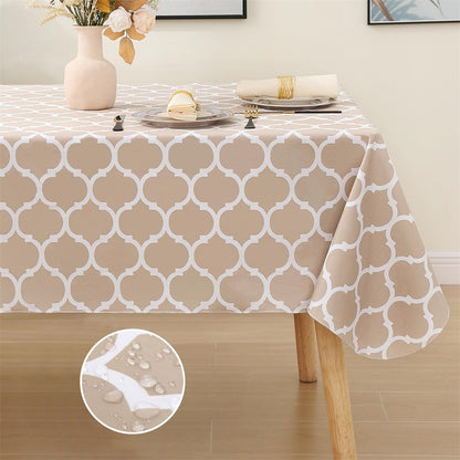 Olanly Waterproof Tablecloth Heat-Resistant Rectangle PVC Table Cloth For Wedding Kitchen Dining Desk Moroccan Table Coat Cover