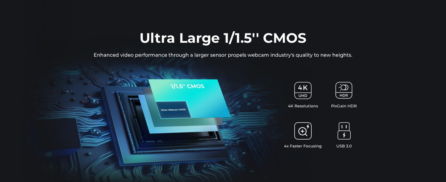 OBSBOT Tiny 2 Webcam 4K Voice Control PTZ, AI Tracking Multi-Mode & Auto Focus, Web Camera with 1/1.5" Sensor, Gesture Control,