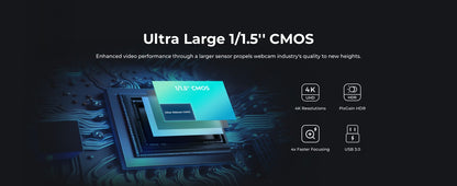 OBSBOT Tiny 2 Webcam 4K Voice Control PTZ, AI Tracking Multi-Mode & Auto Focus, Web Camera with 1/1.5" Sensor, Gesture Control,