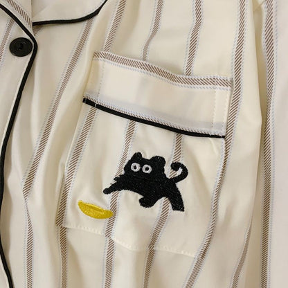 Cartoon Dog Letter Plaid Print Pajama Sets for Women Plus Size Sweet Cute Harajuku Style 2PC Set Sleepwear Autumn New Homewear