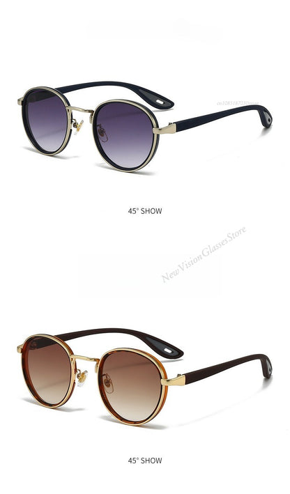 Vintage Designer Outdoor Sunglasses Men Round Fashion Plastic Titanium High Quality Sun Glasses Man UV Protection Glasses Woman