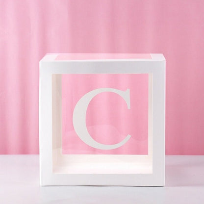 Transparent Letter Balloon Box Baby Shower Decorations Happy Birthday Wedding Decor 1st Birthday Party Supplies Balloon Box