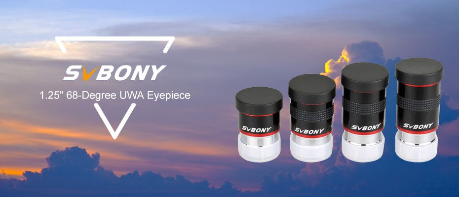 SVBONY Ocular de telescópio de grande angular 68° 6mm/ 9mm /15m /20mm FMC 1.25" para Telescópio Astronômico