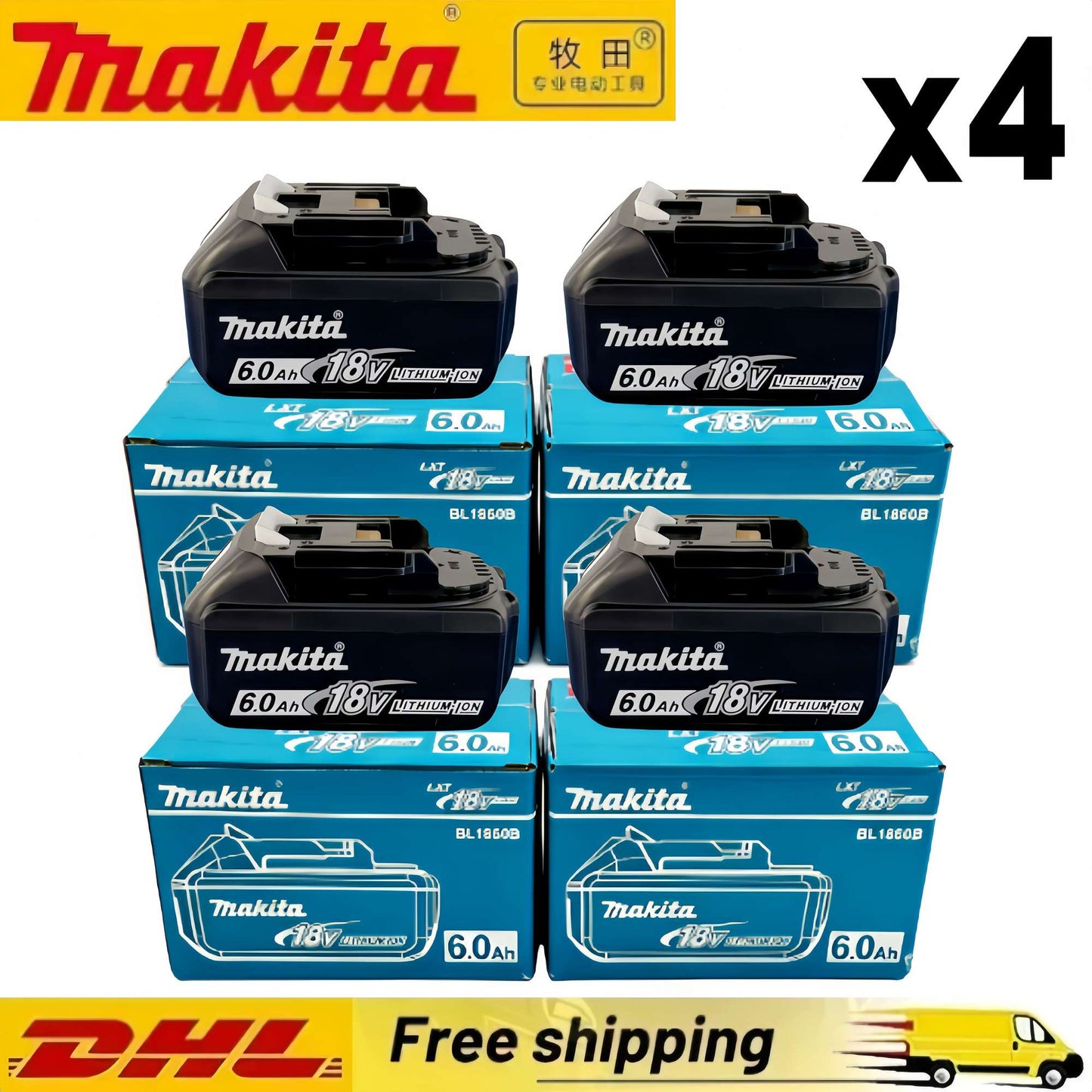 Bateria Genuína Makita BL1860 18V 6Ah para Ferramentas Elétricas, Substituição Li-ion LXT BL1850 BL1840 para Parafusadeira 18V com BMS TPCELL 18V