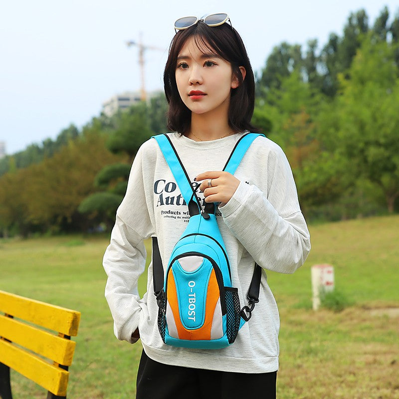 New outdoor leisure multifunctional single shoulder crossbody bag with large capacity Oxford cloth men's chest bag