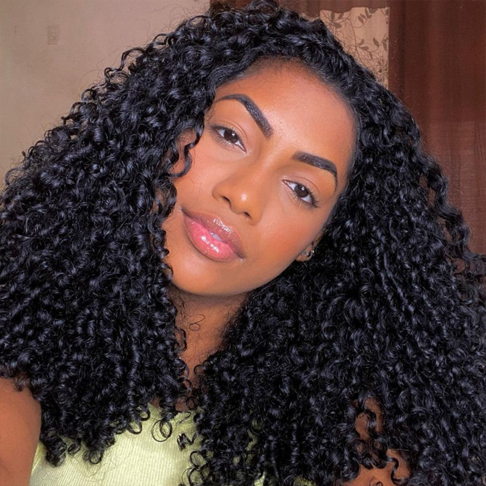 Cabelo Virgem Cru Barato de 30 Polegadas Birmanês Pixie Cacheado Ondulado (Bundle Deal) Cabelo Humano 100% Cru Cacheado Profundo 3/4 Pacotes de Extensão de Cabelo