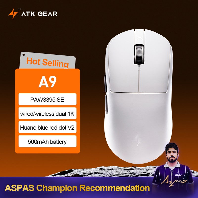 ATK Dragonfly A9 Ultra/A9 Plus Gaming Mouse Dual 8K Polling Tri Mode PAW3395/3950 Sensor Ergonomic  Esport PC Peripheral