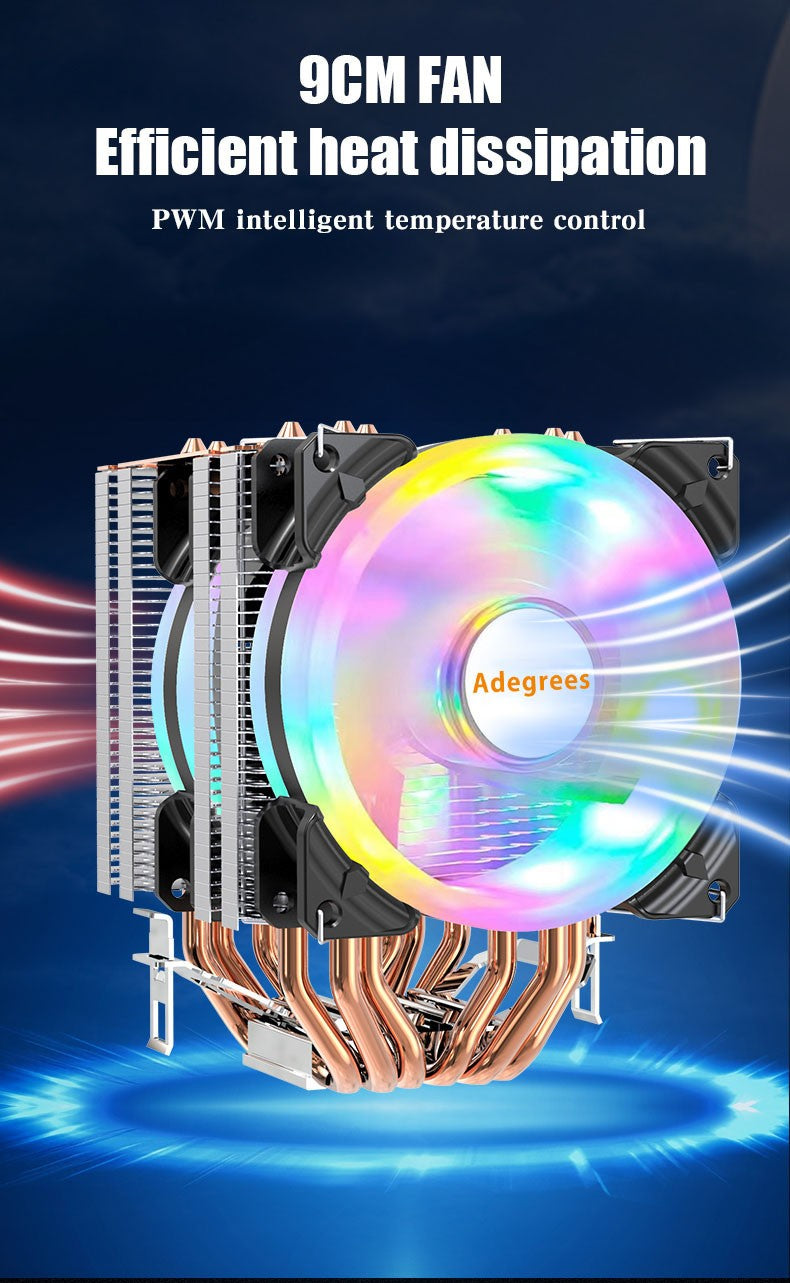 6 Heat Pipes ARGB CPU Air Cooler 4 Pin PWM Quiet CPU Cooling Fan for Intel LGA 1700 2011 1200 1156 X79 X99 AM3 AM4 PC Radiator
