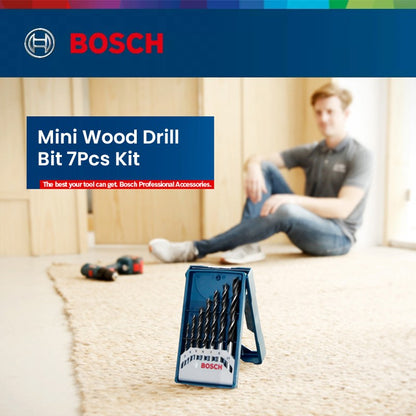 Bosch Kit de 7 Brocas para Madeira 7 Peças Profissional Acessório 3-10mm Indicado para Madeiras Macias e Duras