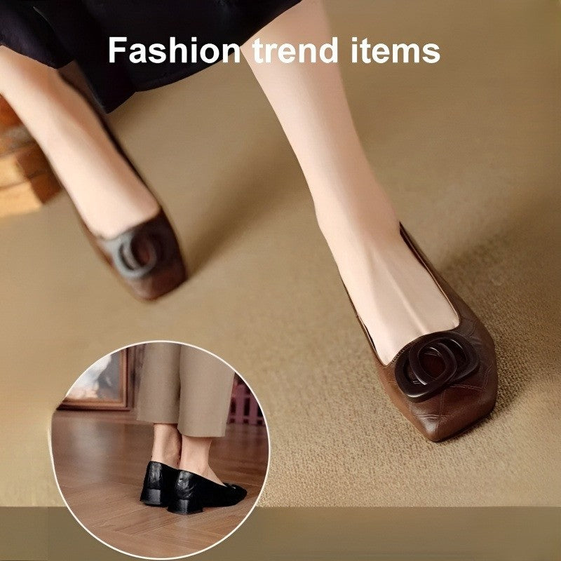 Spring New Women Flats Round Toe Shallow Slip On Ladies Casual Ballet Shoes Soft Leather Eelgant Dress Shoes