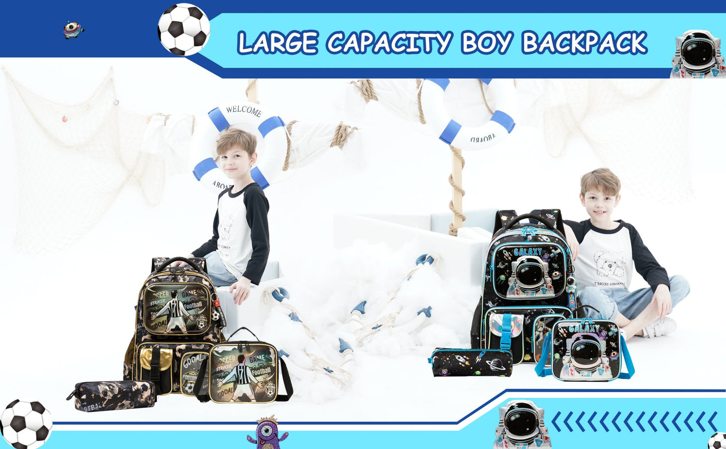 Meetbelify Mochila para Meninos Mochilas para Alunos do Ensino Fundamental Pré-Escolar Infantil Mochila Escolar Fofa com Lancheira e Estojo