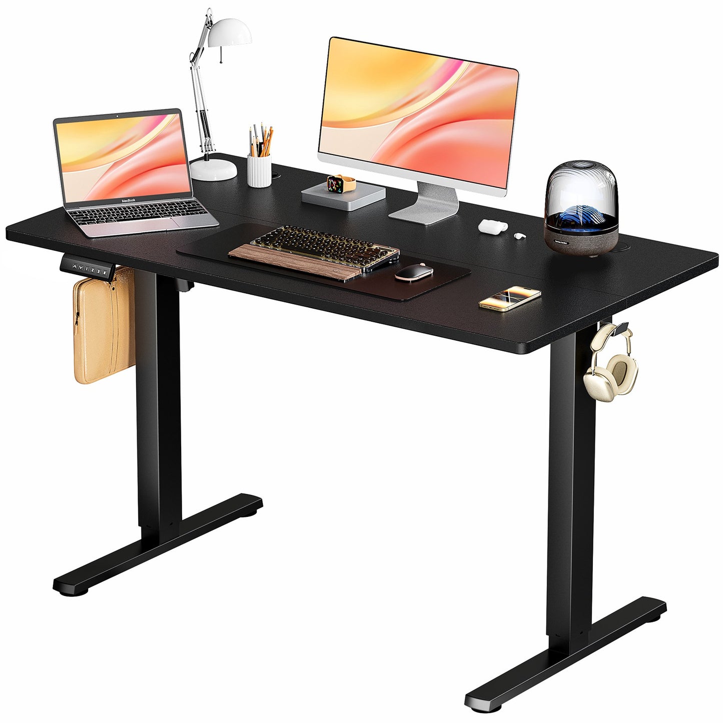 Mesa de Escritório Elétrica Ajustável em Altura JHK, Estação de Trabalho Ergonômica com Estrutura de Metal para Casa e Escritório
