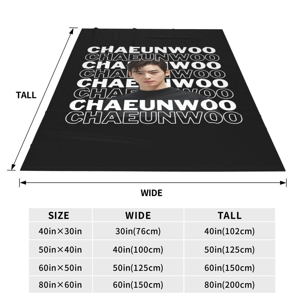 Cha EunWoo Kpop Astro Blankets Soft Warm Flannel Throw Blanket Cover for Bed Living room Picnic Travel Home Sofa