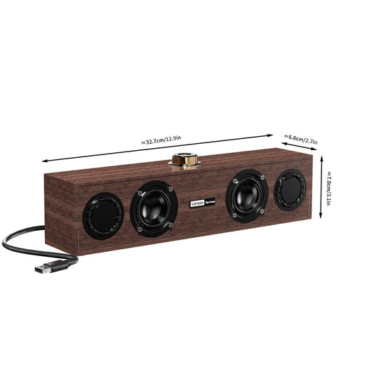 Caixa de som Lenovo C02 multimídia Bluetooth com fio/Bluetooth dual-mode retrô universal para TV, computador e celular com subwoofer