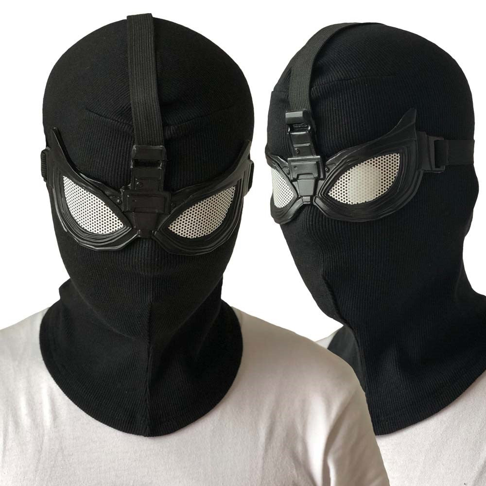 Superhero Peter Parker Spider Mask Cosplay Stealth Suit Black Helmet Halloween Masquerade Party Costume Props 