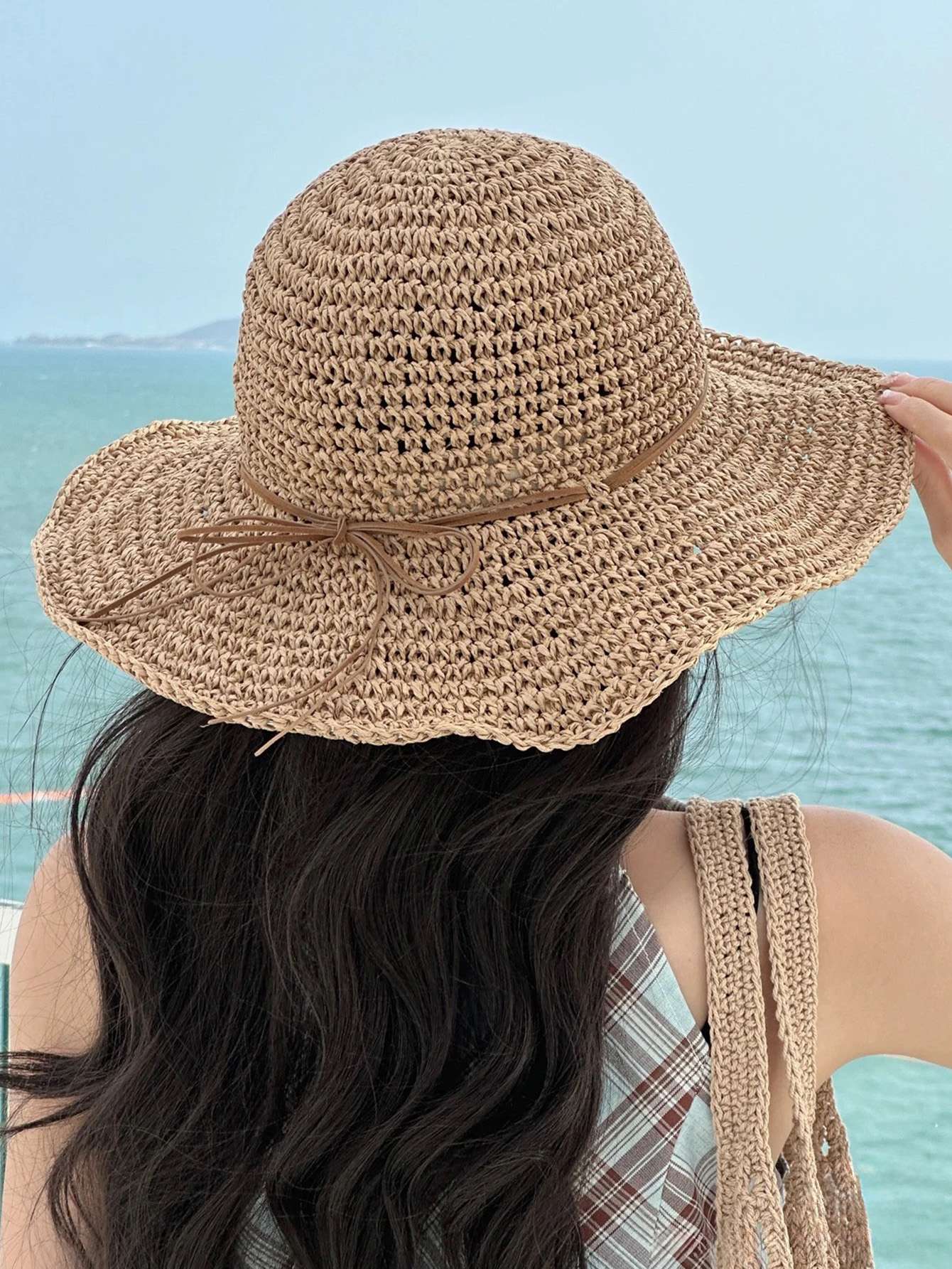 Summer Beach Korean Straw Hat for Women Visor Bucket Hat Hand Weaving Panama Girl Fishing Chapeau Sun Hats for Women