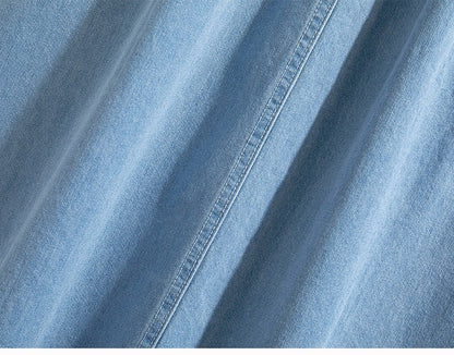 Plus Size Denim Skirt Women Summer 2025 New Korean Style High Waist A Line Pleated Long Jean Skirt Casual Women Maxi Skirt