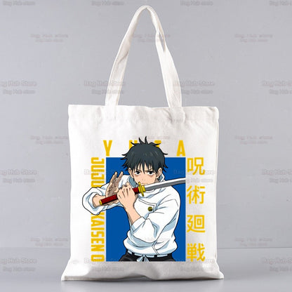 Jujutsu Kaisen Cartoon Shopping Bag Ryomen Sukuna Itadori Yuji Bolsas De Tela Shopper Okkotsu Yuta Gojo Satoru Shopping Jute Bag