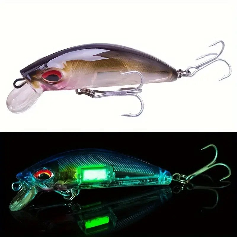 5 unidades de iscas de pesca Minnow Wobblers com olhos 3D, iscas duras artificiais que afundam para baixo, tucunaré, trolling, carpa, iscas para pesca