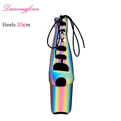 Unisex Sexy 20cm Peep Toe Extreme High Heels Platforms Stripper Sandals Boots Roman Gladiator Pole Dance Shoes Woman EU36-41