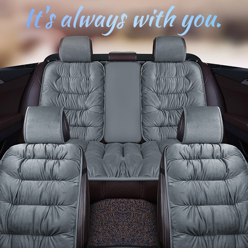 SEAMETAL Winter Car Seat Cover with Back Pad Warm Auto Seat Cushion Front Chair Protector Universal for Suv Pick-Up Truck Sedan