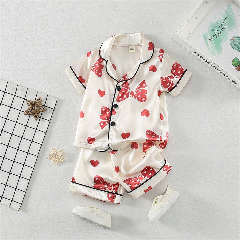 New Summer Baby Girls Clothes Suit Children Sleepwear Shirt Shorts 2Pcs/Sets Infant Pajamas Kids Clothing Toddler Casual Costume