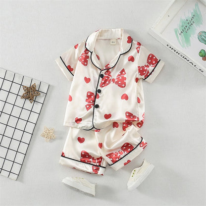 New Summer Baby Girls Clothes Suit Children Sleepwear Shirt Shorts 2Pcs/Sets Infant Pajamas Kids Clothing Toddler Casual Costume