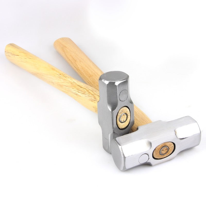 Martelo de Marreta de Cabo de Madeira Resistente 1 Peça Aço Forjado Martelo Octogonal Cabeça Quadrada Martelo Grande Martelo de Alvenaria 2LB 3LB 4LB