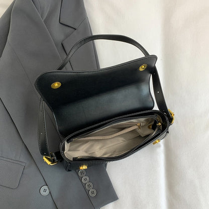 Solid Color Striped Flannel Women Crossbody Bag Quiet Luxury Designer Bag Fashionable Elegant PU Leather Shoulder Bags for Women